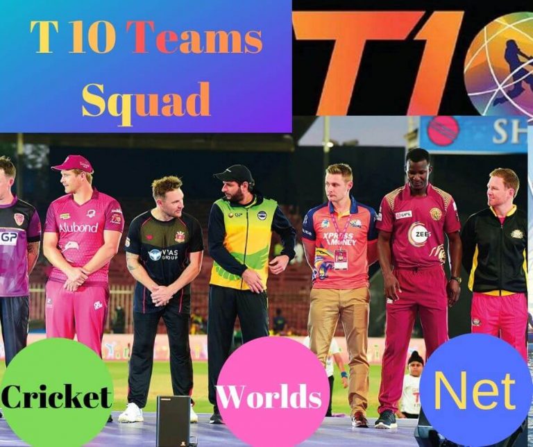 T 10 Cricket League Teams Squad 2023