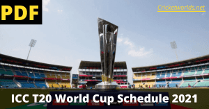 ICC T20 World Cup Schedule PDF Download