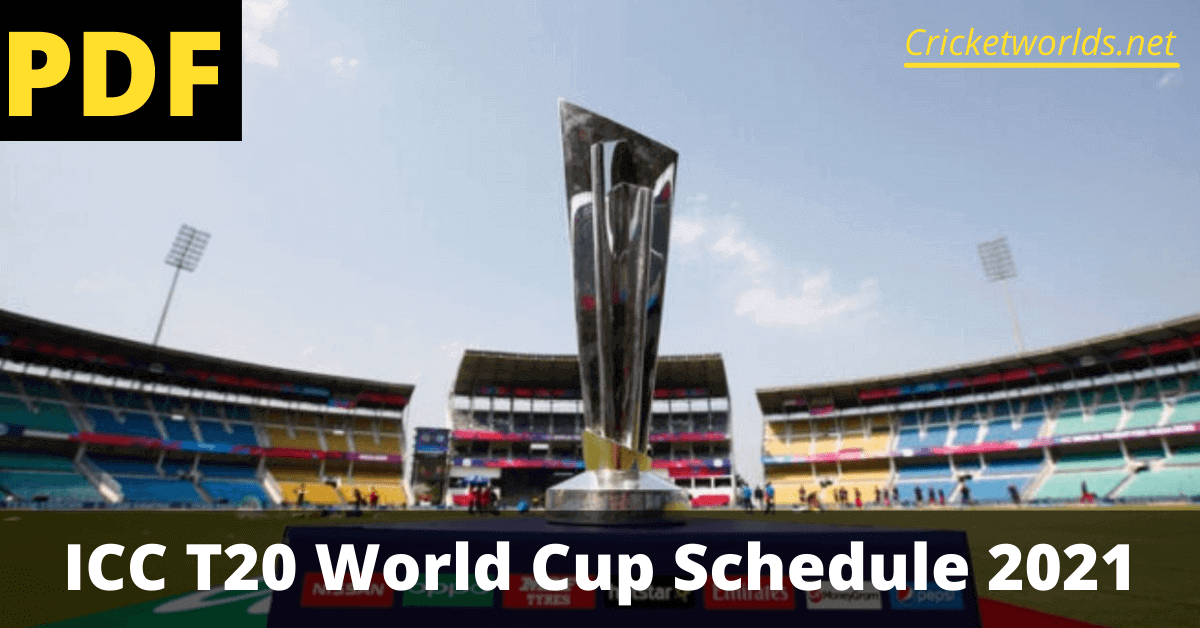 ICC T20 World Cup Schedule 2022 PDF Download Men's one Day World Cup
