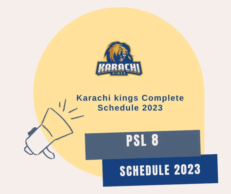 Karachi Kings PSL 8 Schedule Announced