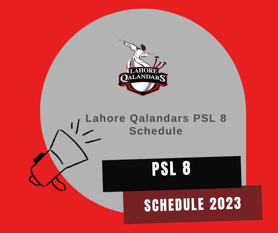 Lahore Qalandars PSL 8 Schedule