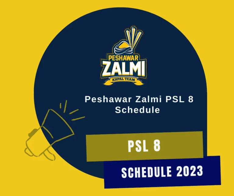 Peshawar Zalmi PSL 8 Schedule