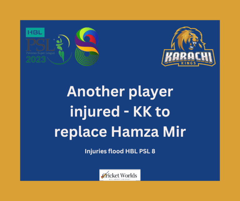 Another player injured – KK to replace Hamza Mir