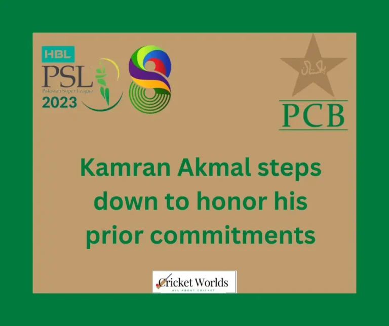 Kamran Akmal steps down to honor his prior commitments