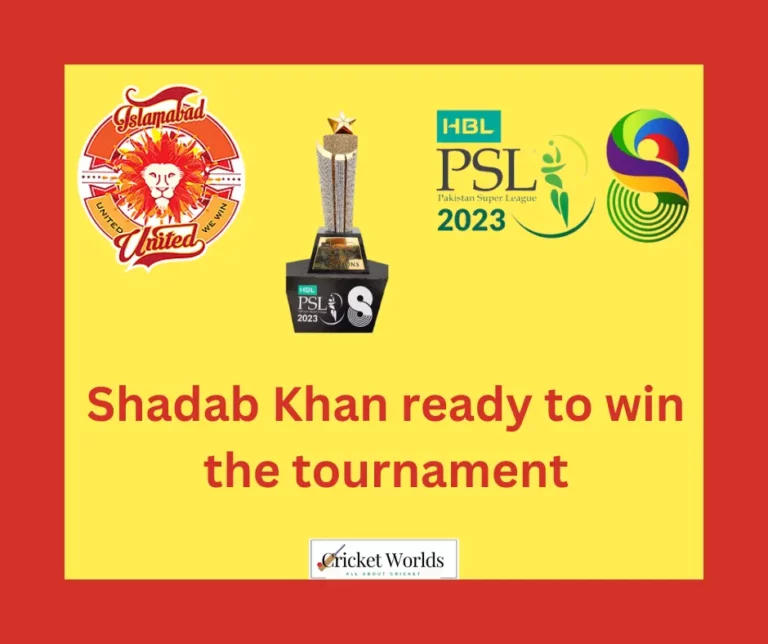 Shadab Khan ready to win the tournament