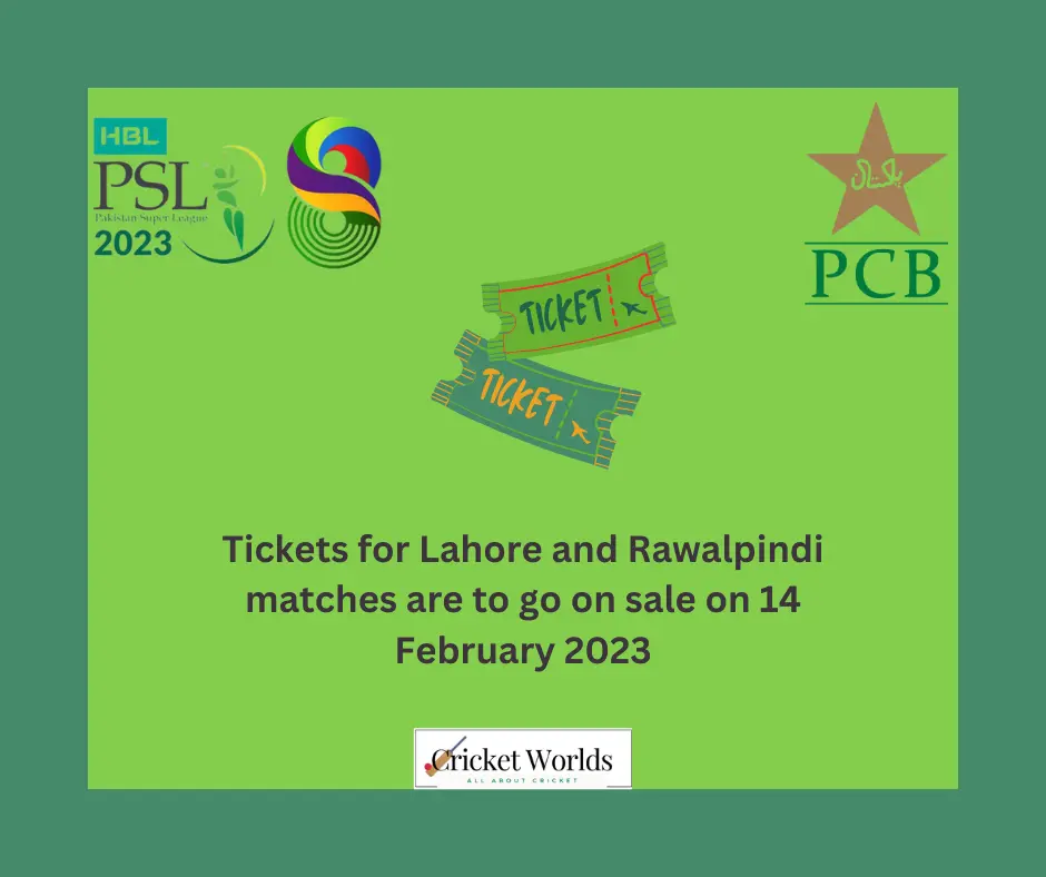 Tickets for Lahore and Rawalpindi matches to go on sale on 6 February 2024