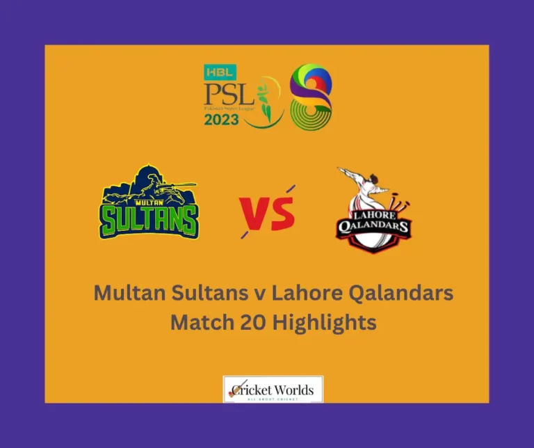 PSL 8: Multan Sultans v Lahore Qalandars Match 20 – 2023 Highlights