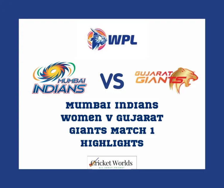 Mumbai Indians women v Gujarat Giants Match 1 Highlights – WPL 2023