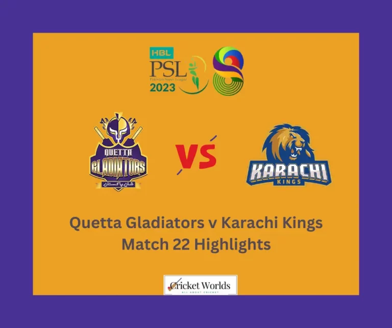 PSL 8: Quetta Gladiators v Karachi Kings Match 22 – 2023 Highlights