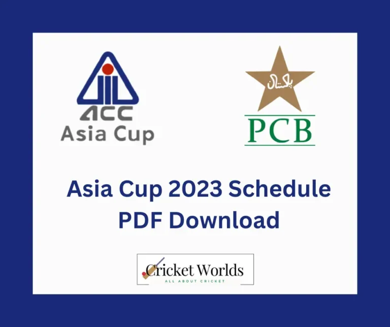 Asia Cup 2024 Schedule PDF