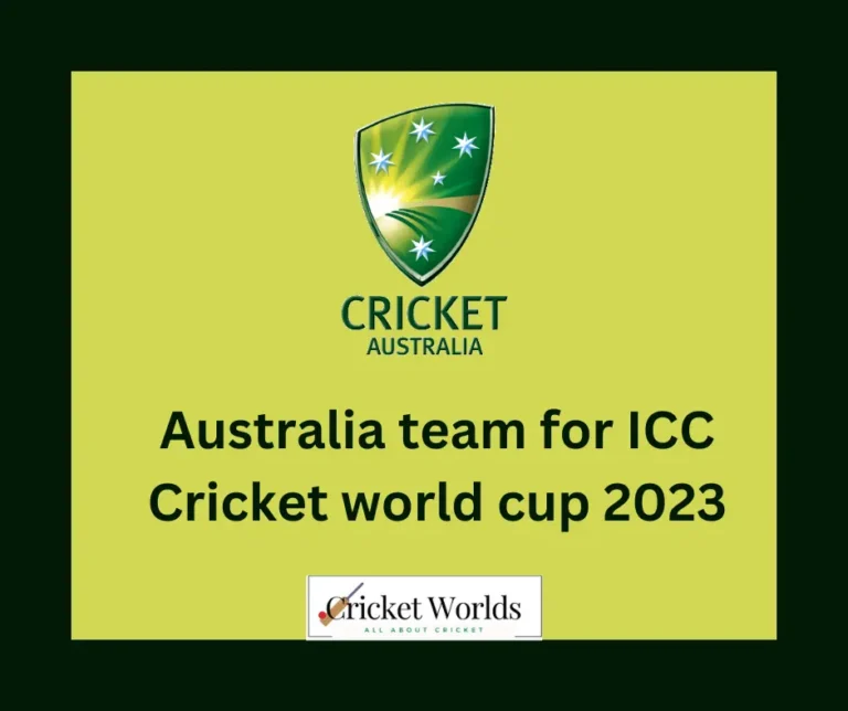 Australia team for ICC Cricket world cup 2023 [Announced]