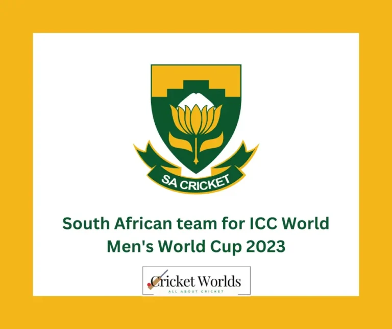 South African Team for ICC World Men’s World Cup 2023