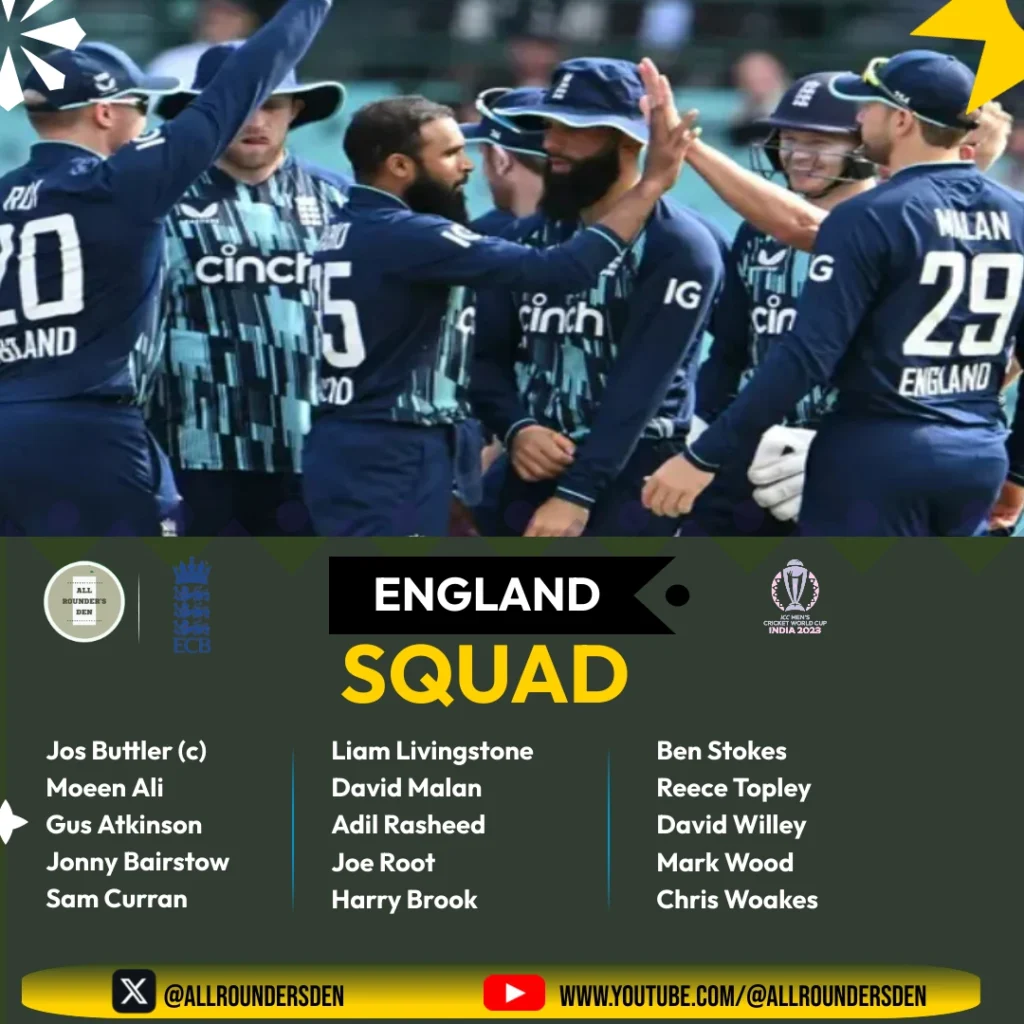 England team for CWC23