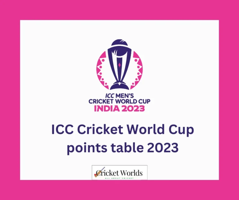 ICC Cricket World Cup points table 2023