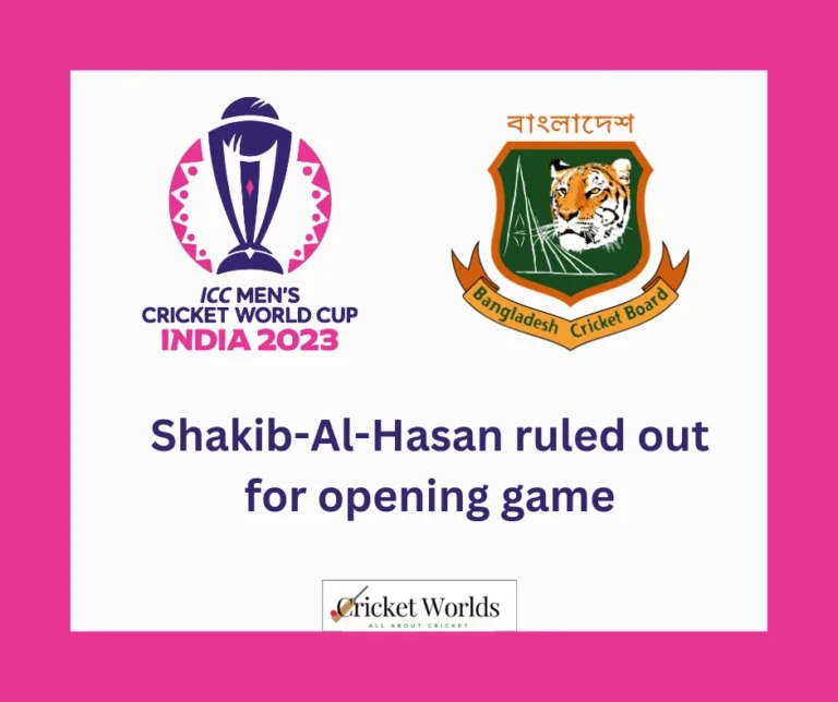 Shakib-Al-Hasan ruled out for the opening game
