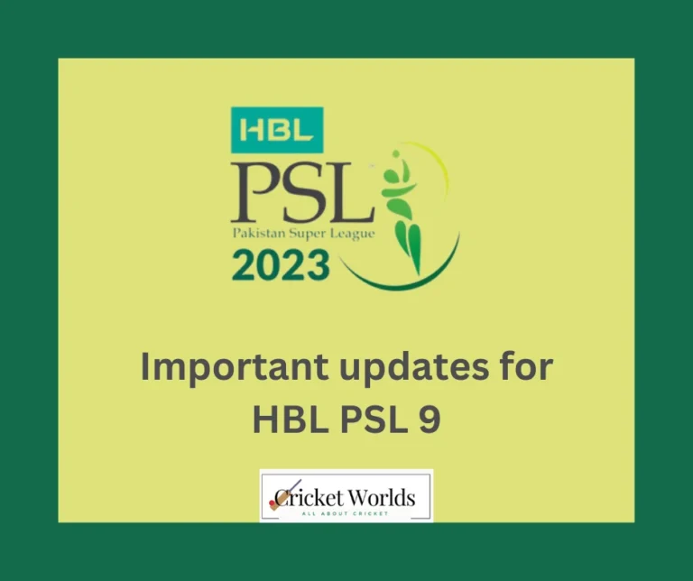 Important updates for HBL PSL 9