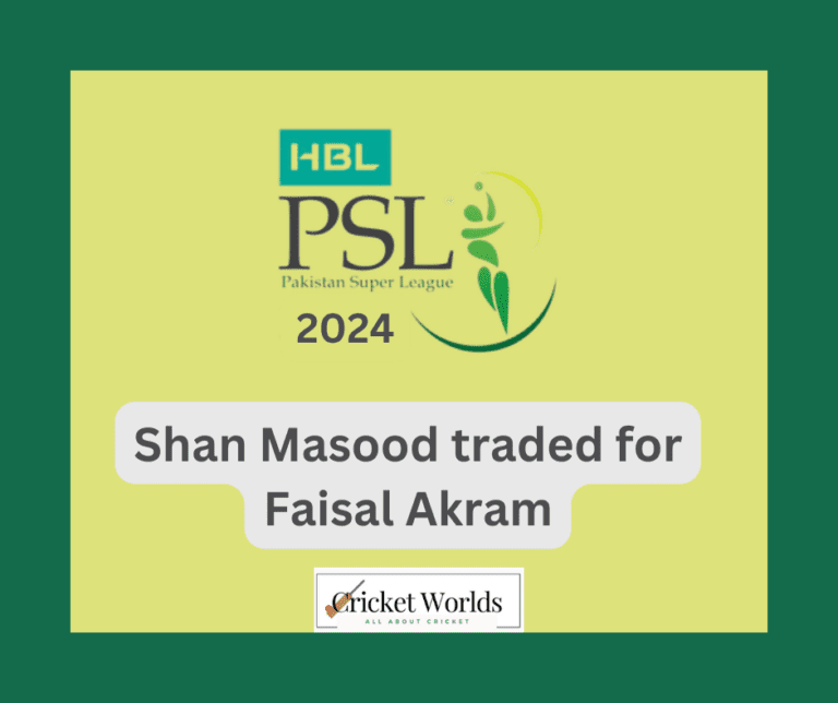 Shan Masood traded for Faisal Akram